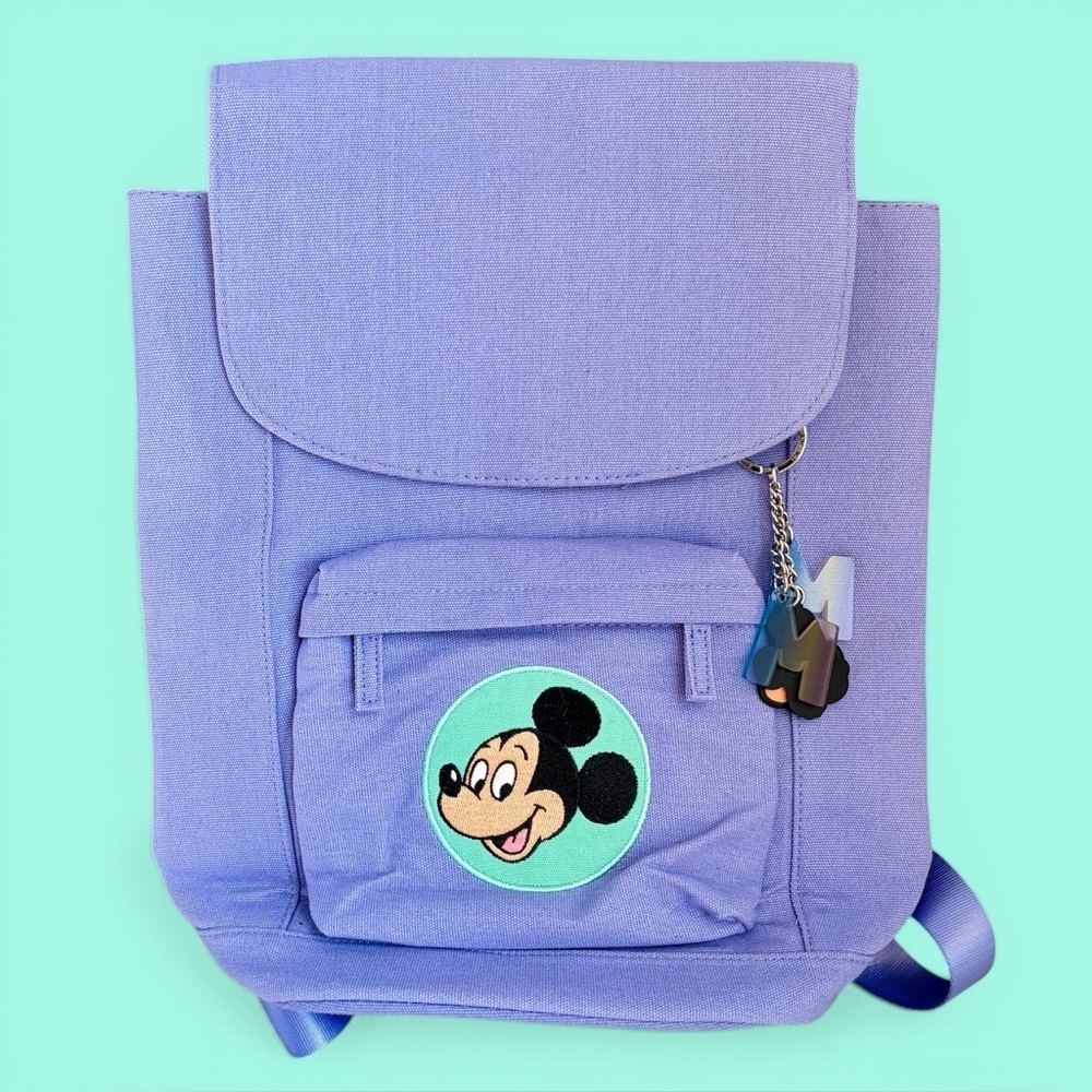 Disney Parks Backpack Mickey Mouse Carton Pals Lavender Book Bag Travel EUC